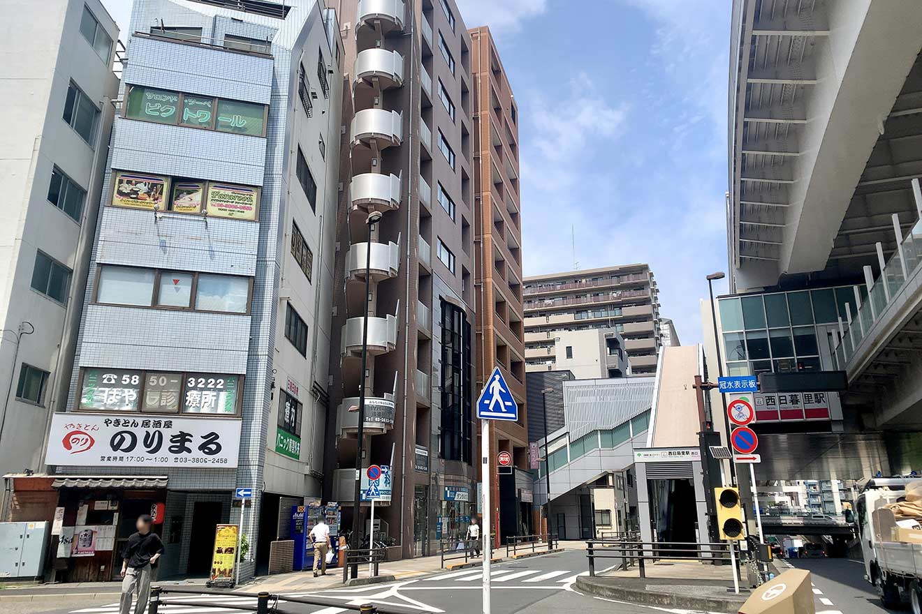 「西日暮里駅前地区再開発」計画地周辺の様子