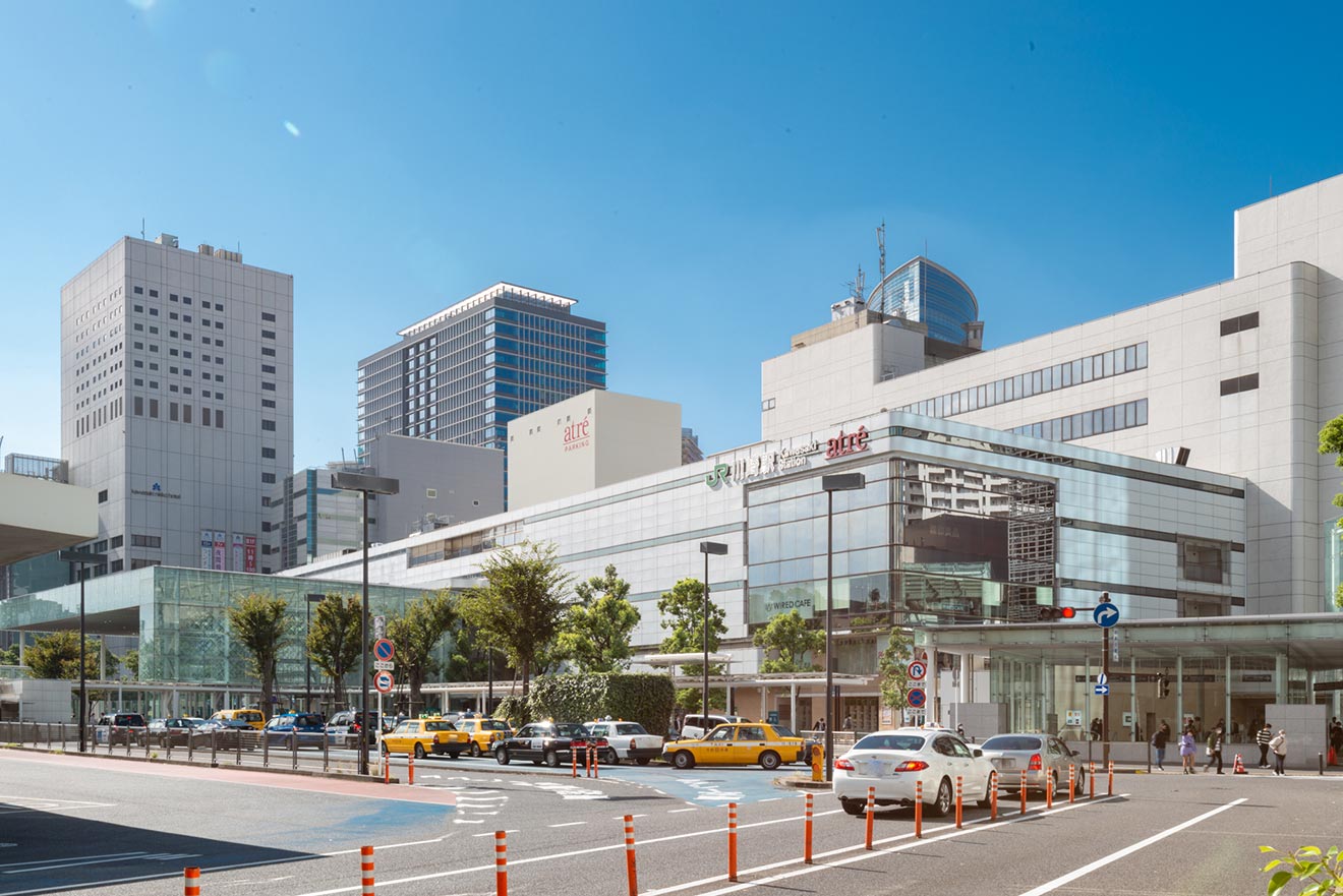 川崎駅北口東側のタクシー乗り場から見た川崎駅