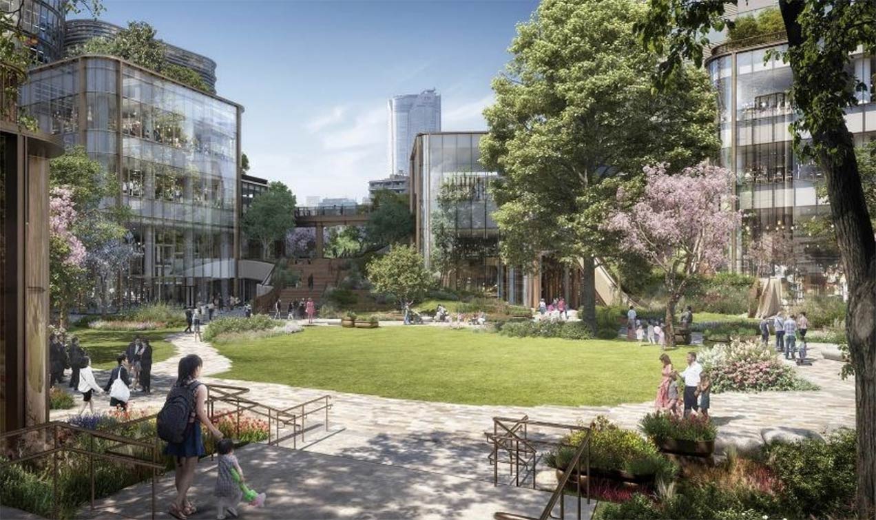 広さ約6,000㎡、緑豊かな中央広場イメージ