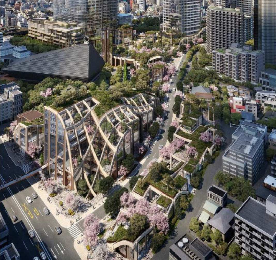 東側のエントランス（神谷町駅側、桜田通り沿い）