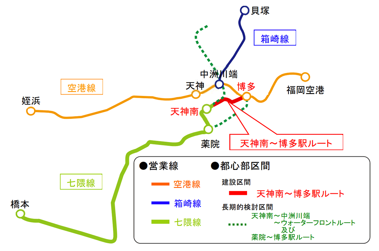 福岡市地下鉄七隈線　延伸計画