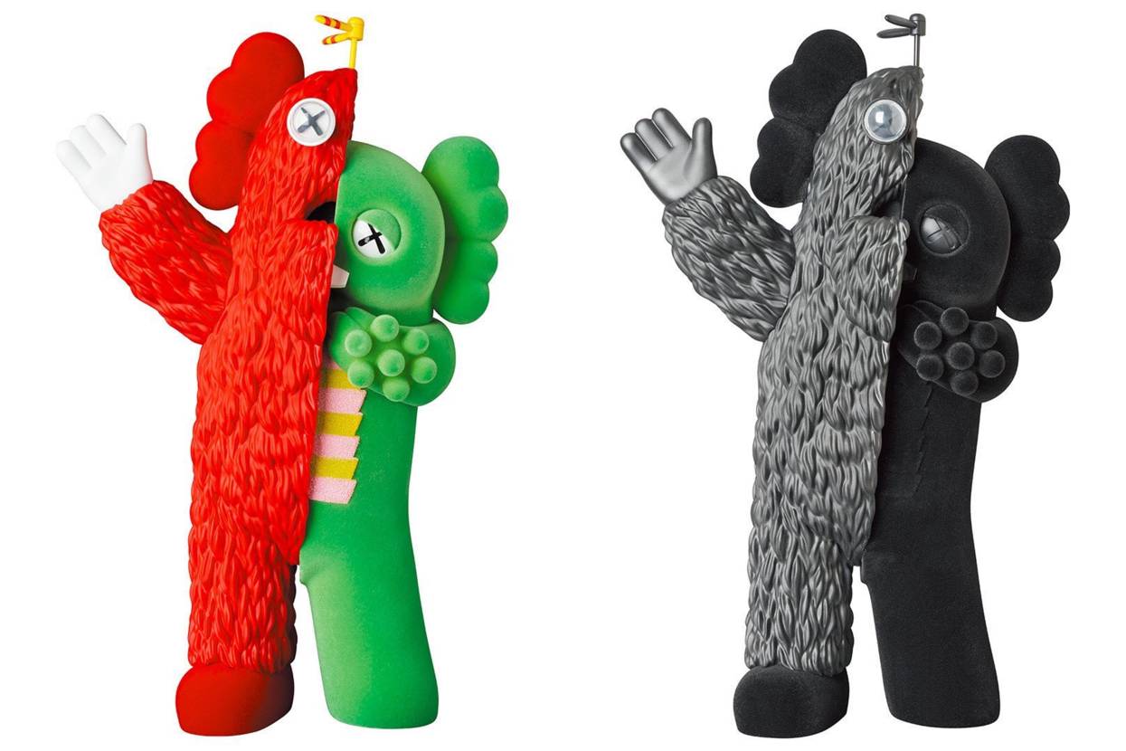 KAWSはビッグネームとのコラボレーションも多い。過去にはガチャピン＆ムックとのコラボレーションも