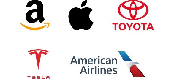 Amazon, Apple, TOYOTA, TESLA, American Airlines